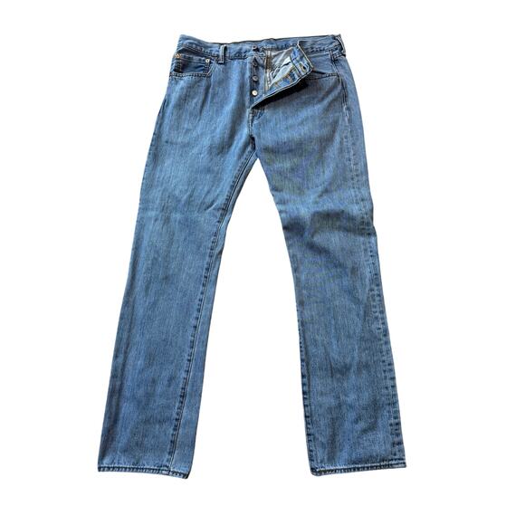 Levi's 501 Button Fly Jens Jeans/Pants 35X34; Medium Blue. - Picture 1 of 13